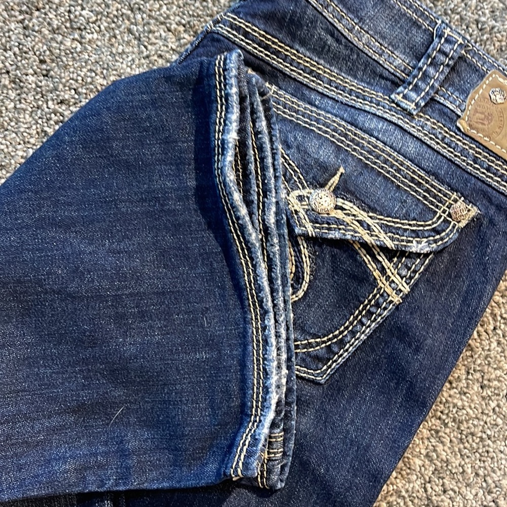 Silver distressed jeans. - Picture 3 of 7